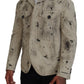 Dsquared² Off White Black Splash Print Casual Denim Jacket