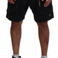 Dsquared² Black Cotton Cargo Boxer Above Knee Shorts