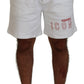 Dsquared² White Printed Pull On Men Casual Bermuda Shorts