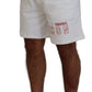 Dsquared² White Printed Pull On Men Casual Bermuda Shorts