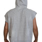 Dsquared² Light Gray Cotton Short Sleeves Hooded T-shirt