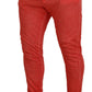 Dsquared² Orange Cotton Elastic Waist Logo Men Pants