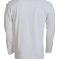 Dsquared² White Cotton Linen Long Sleeves Pullover Sweater