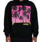 Dsquared² Black Cotton Hooded Printed Men Pullover Sweater