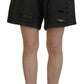 Dsquared² Black Cotton Mid Waist Tattered Tapered Shorts