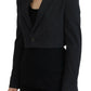 Dsquared² Black Cotton Cropped Button Blazer Jacket