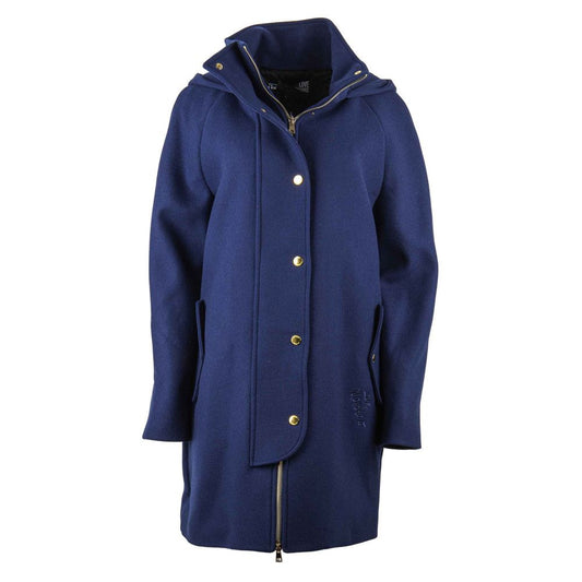 Love Moschino Blue Wool Women Coat