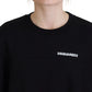 Dsquared² Black Cotton Printed Women Long Sleeve Sweater