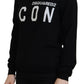 Dsquared² Black Virgin Wool Logo Print Long Sleeves Sweater