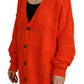 Dsquared² Orange Cotton Knitted Buttoned Cardigan Sweater