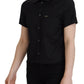 Dsquared² Black Collared Button Down Short Sleeves Polo Top