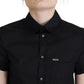 Dsquared² Black Collared Button Down Short Sleeves Polo Top