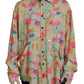 Dsquared² Beige Floral Collared Button Down Long Sleeves Shirt