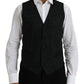 Dolce & Gabbana Black Brown Silk Waistcoat Dress Formal Vest