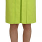 Dsquared² Green High Waist Pleated A-line Knee Length Skirt