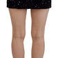 Dsquared² Black Embellished Mid Waist A-line Mini Skirt