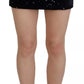 Dsquared² Black Embellished Mid Waist A-line Mini Skirt