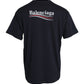 Balenciaga Dark Blue Cotton Logo Crew Neck Short Sleeves T-shirt