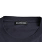 Balenciaga Dark Blue Cotton Logo Crew Neck Short Sleeves T-shirt