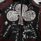 Dolce & Gabbana Black Bordeaux Hooded Leather DG King of Love Jacket