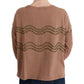 John Galliano Chic Brown Crewneck Cotton Sweater