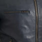 Dolce & Gabbana Blue Leather Full Zip Biker Blouson Jacket