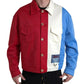 Dolce & Gabbana Multicolor Polyester Collar Short Jacket