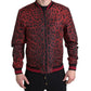 Dolce & Gabbana Red Leopard Bomber Short Coat Jacket