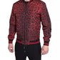 Dolce & Gabbana Red Leopard Bomber Short Coat Jacket