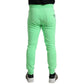 Dolce & Gabbana Neon Green Cotton Stretch Jogger Sweatpants Pants