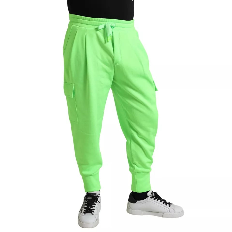 Dolce & Gabbana Neon Green Polyester Jogger Sweatpants Pants