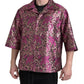 Dolce & Gabbana Fuchsia Pink Floral Jacquard Button Down Shirt