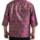 Dolce & Gabbana Fuchsia Pink Floral Jacquard Button Down Shirt