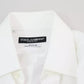 Dolce & Gabbana White Cotton Poplin Dress Formal GOLD Shirt