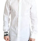 Dolce & Gabbana White Cotton Poplin Dress Formal GOLD Shirt