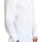 Dolce & Gabbana White Cotton Poplin Dress Formal GOLD Shirt