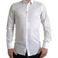 Dolce & Gabbana White Formal Cotton Tuxedo Dress GOLD Shirt