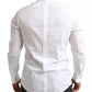 Dolce & Gabbana White GOLD Formal Cotton Tuxedo Dress Shirt