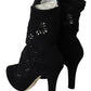 Dolce & Gabbana Black Stretch Pumps Boots Floral Lace Shoes