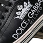 Dolce & Gabbana Black Leather Crown Milano Men Sneakers Shoes