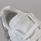 Dolce & Gabbana White Silver Leather Daymaster Sneakers Shoes