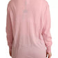 Dolce & Gabbana Pink V-neck Women Pullover Cashmere Sweater