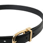 Dolce & Gabbana Black Calf Leather Gold Metal Buckle Belt