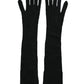 Dolce & Gabbana Black Cashmere Knitted Elbow Length Gloves