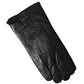 Dolce & Gabbana Black Leather Embossed Logo Short Hands Gloves