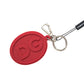 Dolce & Gabbana Red Rubber DG Logo Silver Brass Metal Keyring Keychain