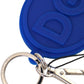 Dolce & Gabbana Blue Rubber DG Logo Silver Brass Metal Keyring Keychain