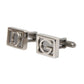 Dolce & Gabbana Silver Plated Metal Brass DG Logo Pin Cufflinks