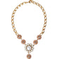 Dolce & Gabbana Gold Brass Crystal Purple Pink Pearl Pendants Necklace