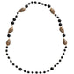 Dolce & Gabbana Gold Tone Brass Black Printed Beaded Long Chain Necklace